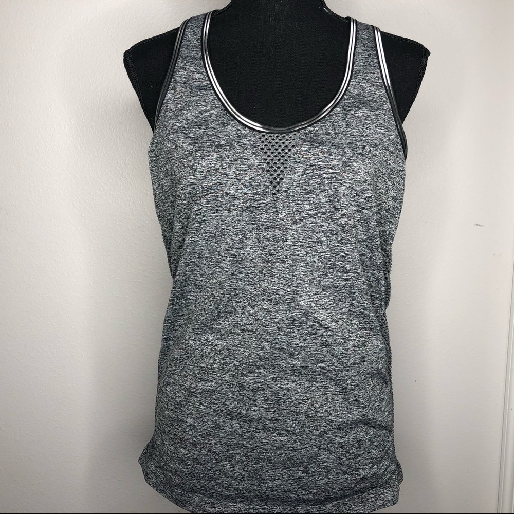 Bebe sport gray razor back stretchy tank